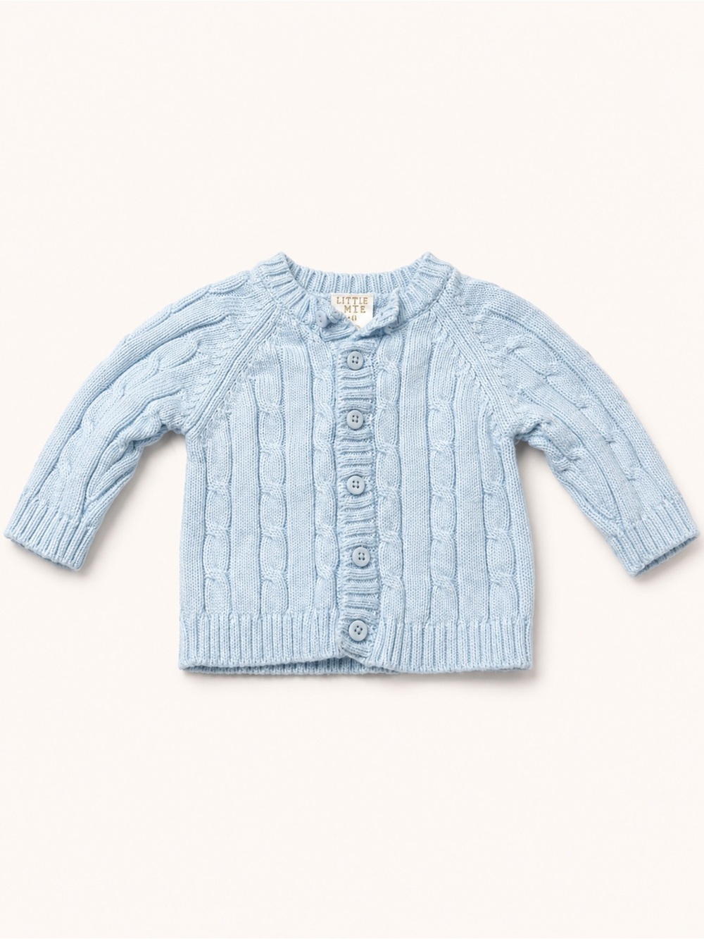 Tots Fifth Avenue Infant Cable-Knit Cardigan in Light Blue